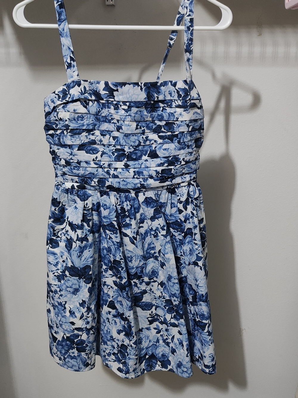 Blue Floral Sundress One-Piece